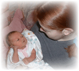 Kris a.k.a. krismom, and her newborn baby, Harmony